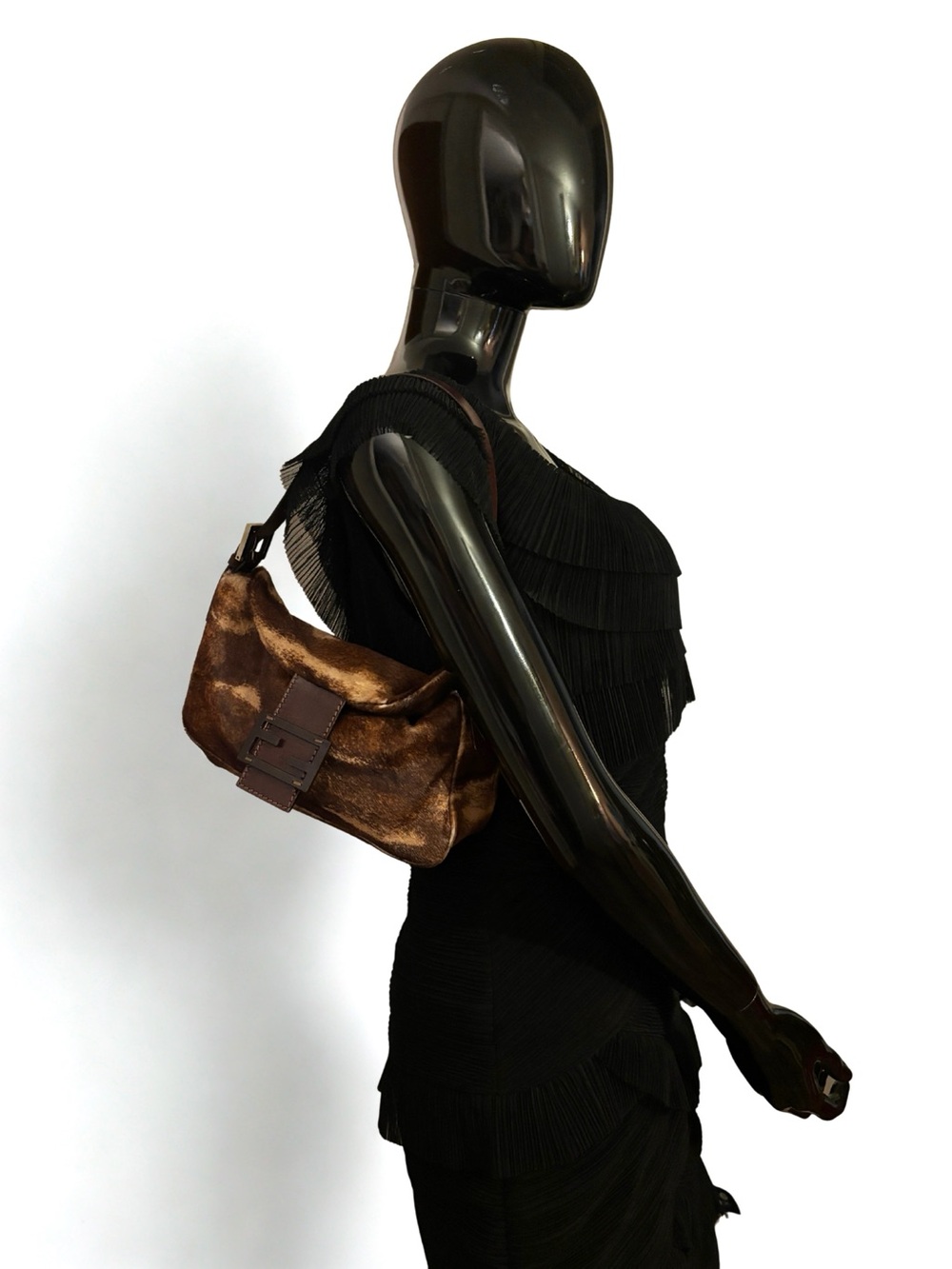 Vintage Fendi Baguette bag Brown Pony hair Y2K